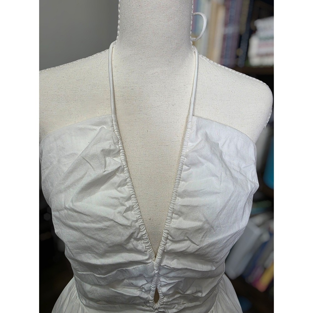 Anthropologie Halter Dress Women MP White Cotton Tiered Emily Beach Festival NWT - Picture 12 of 13